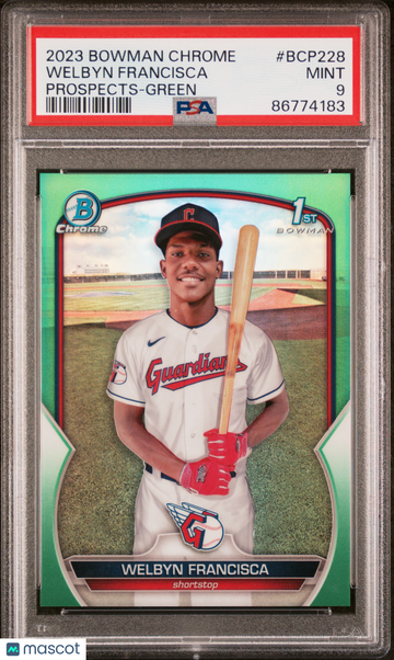 2023 Bowman Chrome Prospects Welbyn Francisca #BCP228 Green Refractor PSA 9