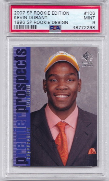 Kevin Durant 2007 SP Rookie Edition 1996 Design PSA 9