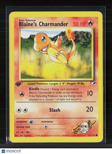 2000 Gym Challenge Blaine's Charmander 1st Edition #61/132