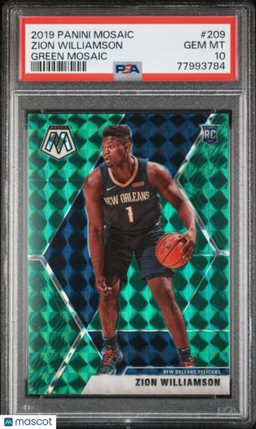 2019 Panini Mosaic Zion Williamson #209 Green PSA 10