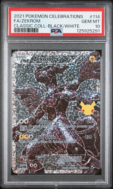 2021 Pokemon Black and White Celebrations Classic Collection Zekrom #114 PSA 10