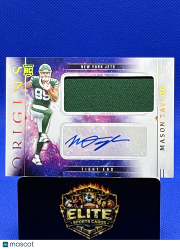 2025 Panini Origins Mason Taylor #RJJ-MTR Rookie Jumbo Jersey Autographs MEM AU