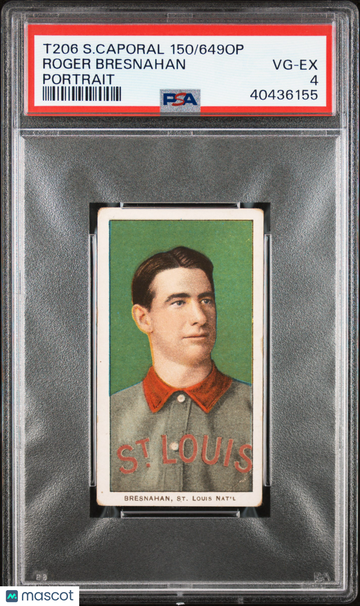 1909-11 T206 Sweet Caporal 150/649op Roger Bresnahan Portrait PSA 4