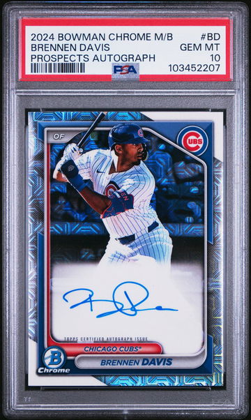 2024 Bowman Chrome Mojo Brennen Davis #BMA-BD Prospects Auto PSA 10