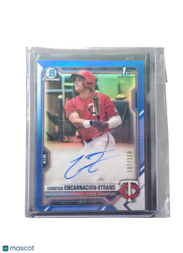 2021 Topps Bowman Draft Chrome Christian Encarnacion-Strand #CDA-CES Blue Refractor /150