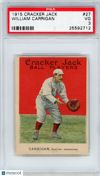 1915 Cracker Jack William Carrigan #27 PSA 3