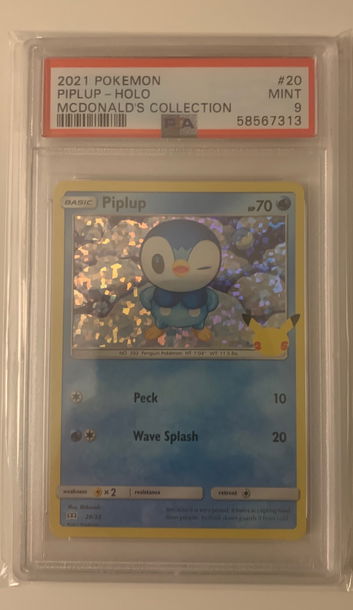 2021 Pokémon piplup Holo psa 9 