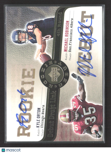 2006 Upper Deck Rookie Debut Debut Draft Link Kyle Orton Michael Robinson #DDL-30