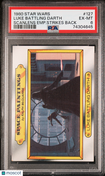 1980 Star Wars Scanlens Empire Strikes Back Luke Battling Darth #127 PSA 6