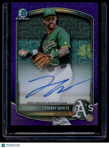 2025 Bowman Chrome Tommy White #BMA-TW Prospect Autographs Purple Mojo SN AU