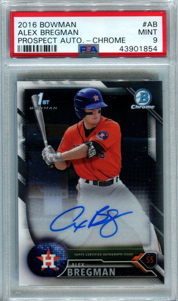 2016 Bowman Alex Bregman auto chrome PSA 9