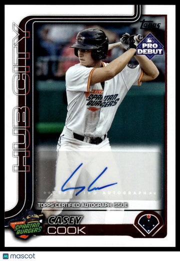 2025 Topps Pro Debut-Base Autograph Casey Cook #PD-188 AU