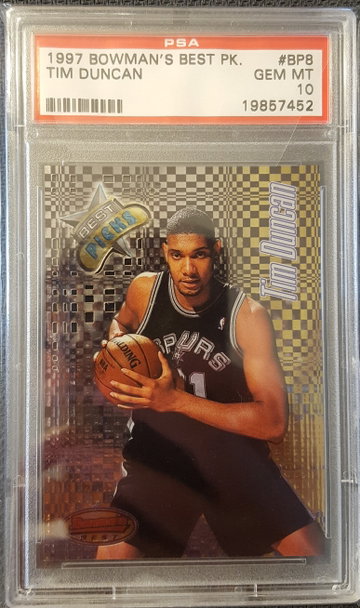 1997 Bowman's Best Tim Duncan Rookie PSA 10