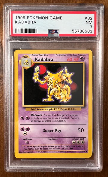 1999 Pokémon Base Set Kadabra PSA 7
