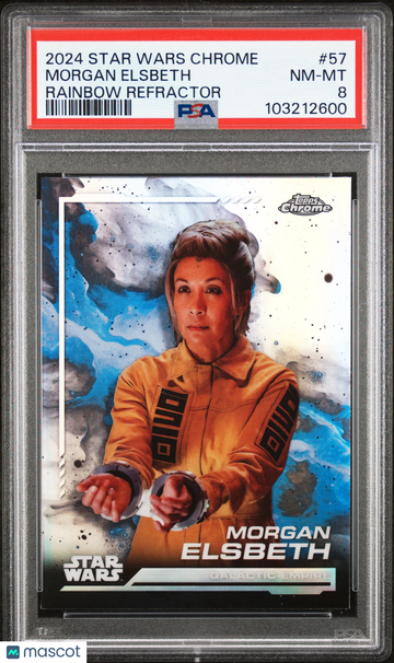 2024 Topps Chrome Star Wars 2024 Topps Chrome Star Wars Morgan Elsbeth #57 57 Rainbow Refractor Rainbow Refractor PSA 8