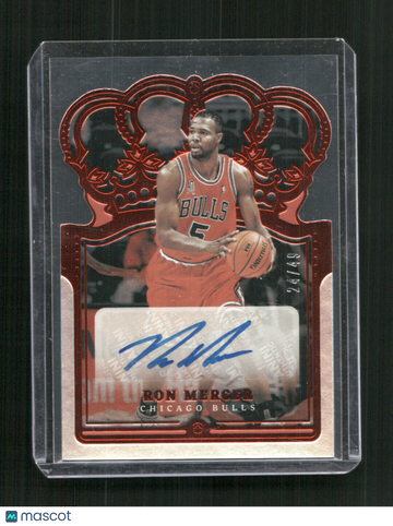 2021-22 Panini Crown Royale Ron Mercer #CA-RMC Crown Autographs Red AU,SN