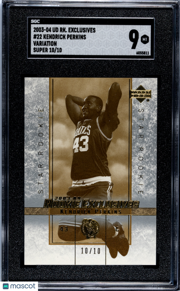 2003 Upper Deck Rookie Exclusives Kendrick Perkins #22 Var. Super SGC 9