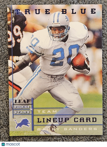 1998 Leaf Rookies & Stars True Blue Lineup Card Barry Sanders #271