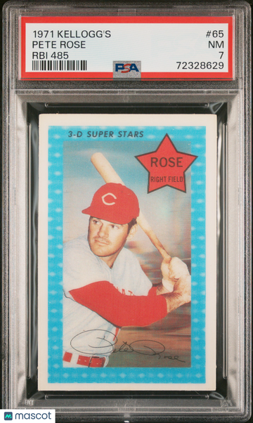 1971 Kellogg's Pete Rose #65 Rbi 485 PSA 7