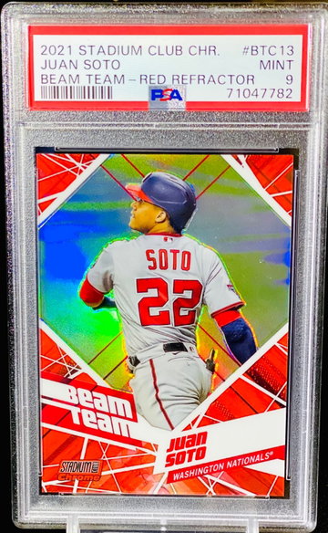 Juan Soto Red Refractor PSA 9 POP 2 Stadium Club Chrome