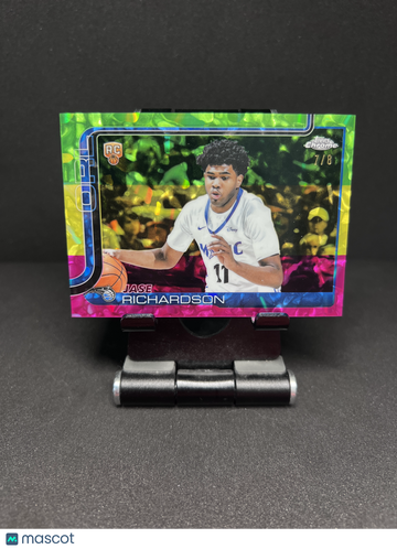 2025 CHROME JASE RICHARDSON FIRST DAY ISSUE TRI-COLOR REEFRACTOR /8 RC SP