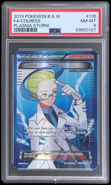 2013 Pokemon Black And White Plasma Storm Colress PSA 8