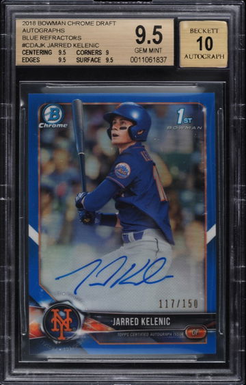 2018 Bowman Chrome Draft Auto Blue Jarred Kelenic /150 BGS 9.5