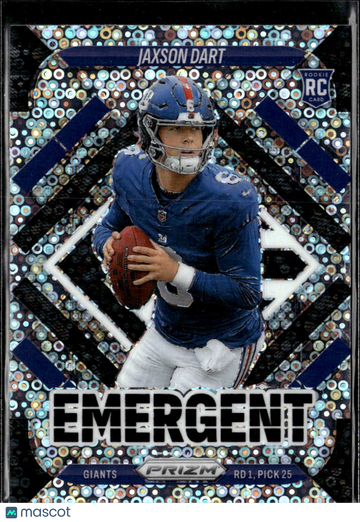 Jaxson Dart 2025 Panini Prizm Emergent RC White Sparkle New York Giants