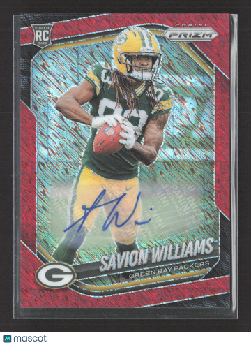 2025 Panini Prizm Red RC #306 Autographed Savion Williams Green Bay Packers Football Card