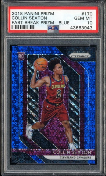 2018 Panini Prizm COLLIN SEXTON Rookie RC Fast Break BLUE PRIZM /175 PSA 10 GEM