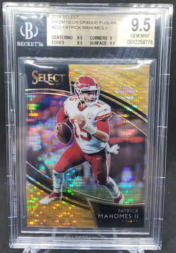 2018 Select Prizm Neon Orange Pulsar Patrick Mahomes
