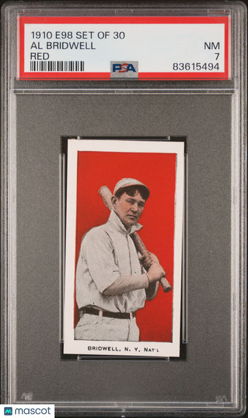 1910 E98 Set Of 30 Al Bridwell Red PSA 7