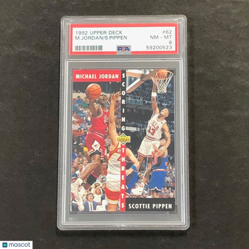 1992 Upper Deck S. Pippen M. Jordan #62 PSA 8