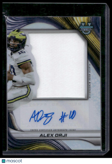2024 Bowman University Best Alex Orji #PJA-AO Prospect Jumbo Relic Autographs MEM,AU