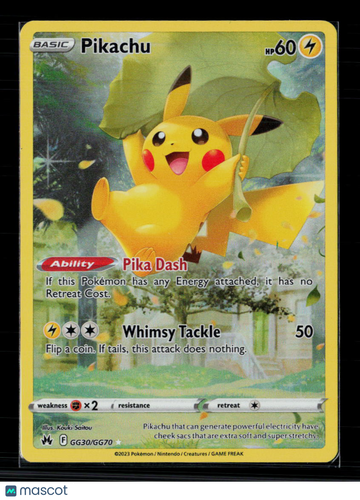 2023 Crown Zenith Pikachu Holo Rare #GG30/GG70