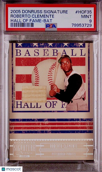 POP 2 None ^ PSA 9 Roberto Clemente 2005 Donruss Signature GU Game-Used Bat SSP