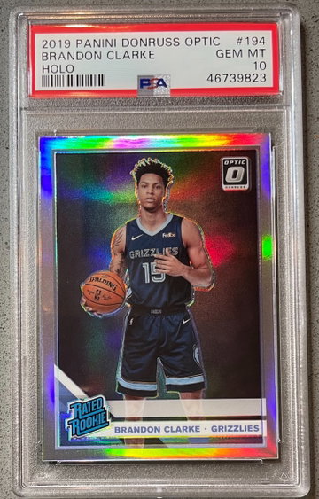 2019-20 Donruss Optic Holo Brandon Clarke PSA 10