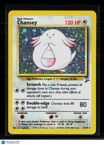 2000 Base Set 2 Chansey Holo Rare #3/130