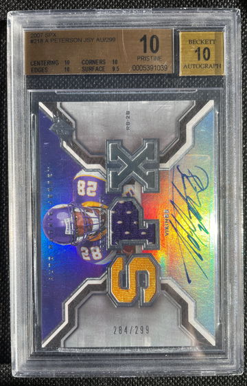 2007 SPX - Adrian Peterson - RPA /299 - BGS 10/10 - Pop 1