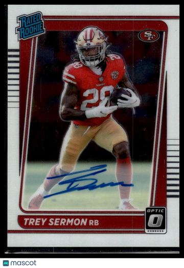 2021 Donruss Optic Trey Sermon #224 Rated Rookies RPS Autographs SN AU RC