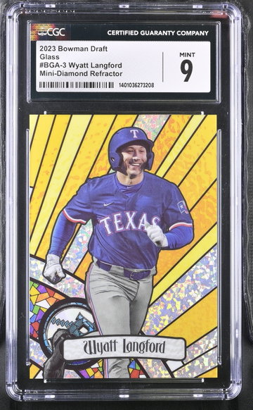 2023 BOWMAN WYATT LANGFORD DRAFT GLASS #BGA-3 CGC 9 BS.C3.32