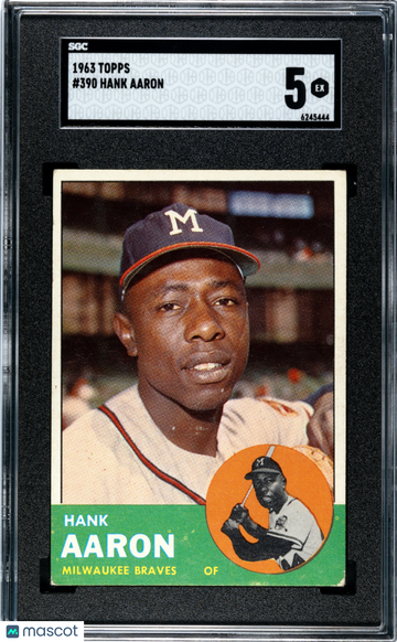 1963 Topps Hank Aaron #390 SGC 5