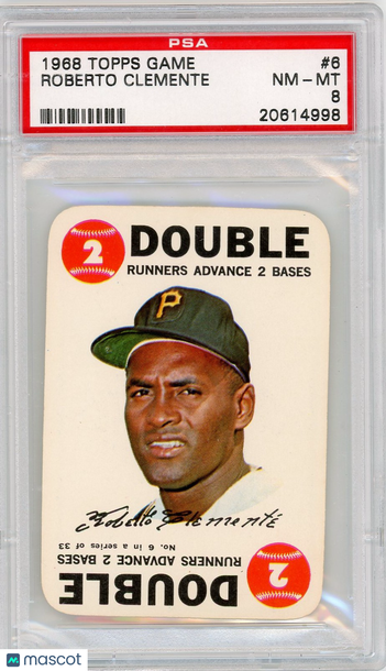 1968 Topps Game Roberto Clemente #6 PSA 8
