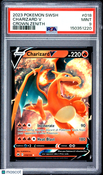 2023 Pokemon Sword And Shield Crown Zenith Charizard V Crown Zenith PSA 9 #018