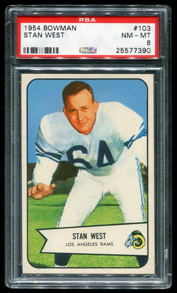1954 BOWMAN #103 STAN WEST PSA 8