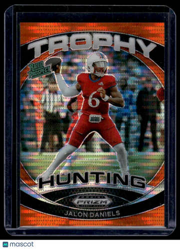 2024 Panini Prizm Draft Picks Jalon Daniels #TH-JDS Trophy Hunting Orange Pulsar SN