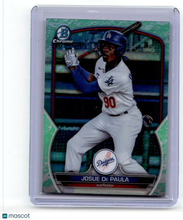 Josue De Paula 2023 Bowman Chrome Green Lunar Glow Refractor Short Print Parallel/Variety #BDC-132