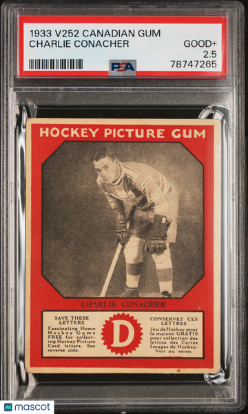 1933 V252 Canadian Gum Charlie Conacher PSA 2.5
