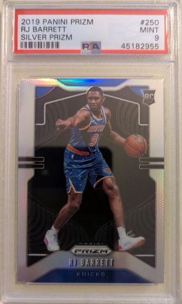 2019 panini prizm silver RJ Barrett PSA 9