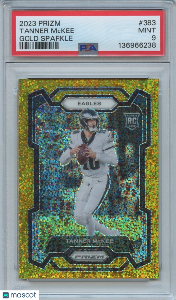 2023 Panini Prizm Tanner McKee #383 Gold Sparkle / Rookie PSA 9